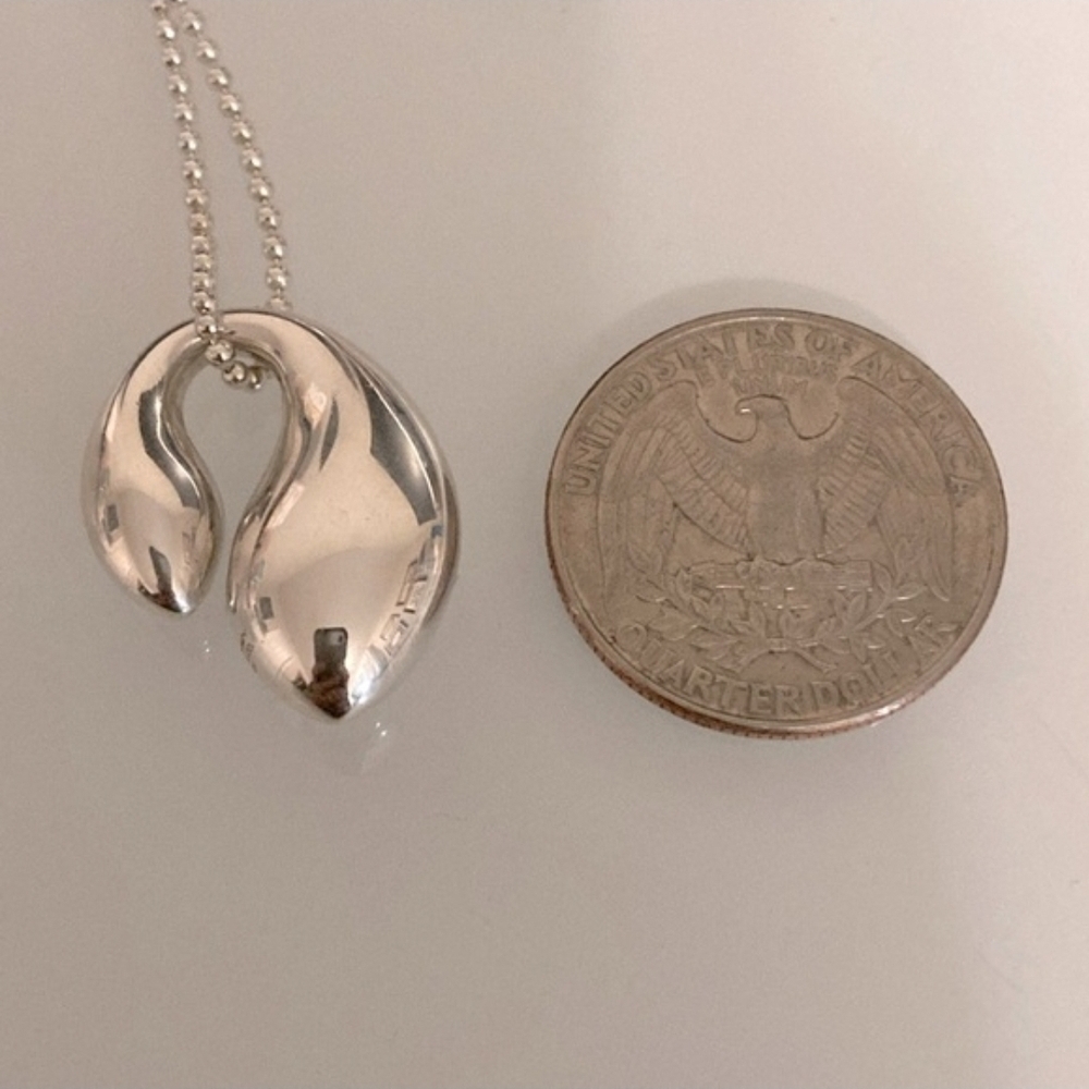 Tiffany & Co. Vintage Large Elsa Peretti Double Teardrop Pendant Necklace - Picture 5 of 5
